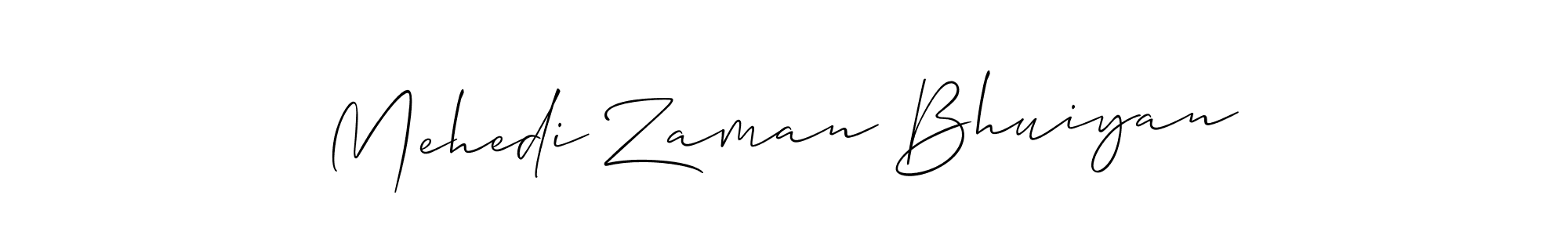 Make a beautiful signature design for name Mehedi Zaman Bhuiyan. With this signature (Allison_Script) style, you can create a handwritten signature for free. Mehedi Zaman Bhuiyan signature style 2 images and pictures png