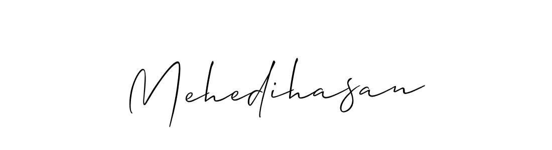 Also we have Mehedihasan name is the best signature style. Create professional handwritten signature collection using Allison_Script autograph style. Mehedihasan signature style 2 images and pictures png