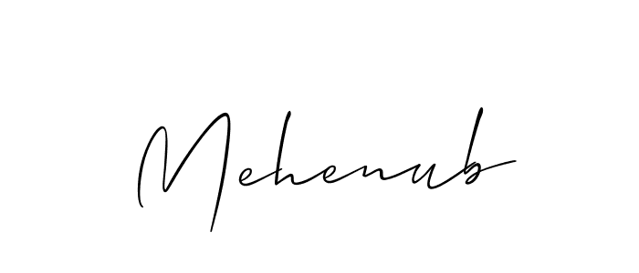 Make a short Mehenub signature style. Manage your documents anywhere anytime using Allison_Script. Create and add eSignatures, submit forms, share and send files easily. Mehenub signature style 2 images and pictures png