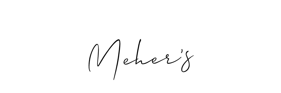 Also we have Meher’s name is the best signature style. Create professional handwritten signature collection using Allison_Script autograph style. Meher’s signature style 2 images and pictures png