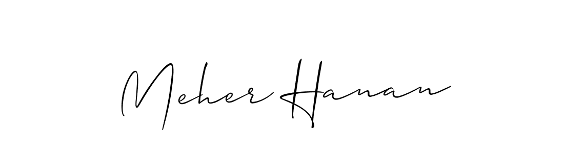 It looks lik you need a new signature style for name Meher Hanan. Design unique handwritten (Allison_Script) signature with our free signature maker in just a few clicks. Meher Hanan signature style 2 images and pictures png