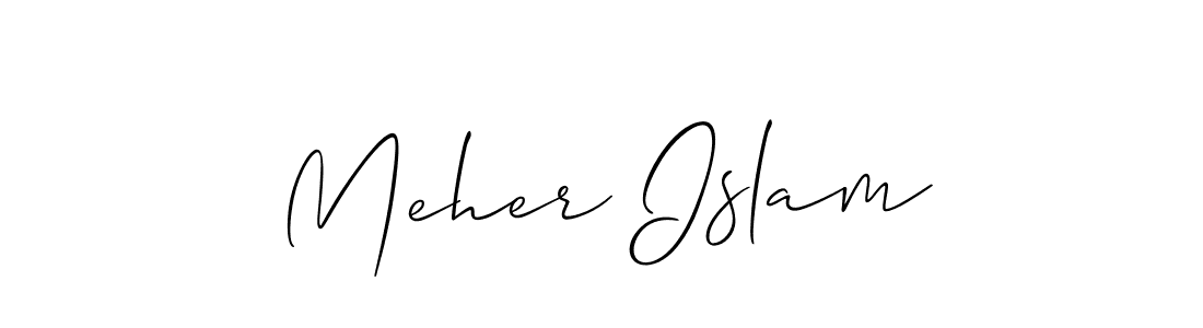 if you are searching for the best signature style for your name Meher Islam. so please give up your signature search. here we have designed multiple signature styles  using Allison_Script. Meher Islam signature style 2 images and pictures png