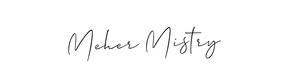 Use a signature maker to create a handwritten signature online. With this signature software, you can design (Allison_Script) your own signature for name Meher Mistry. Meher Mistry signature style 2 images and pictures png