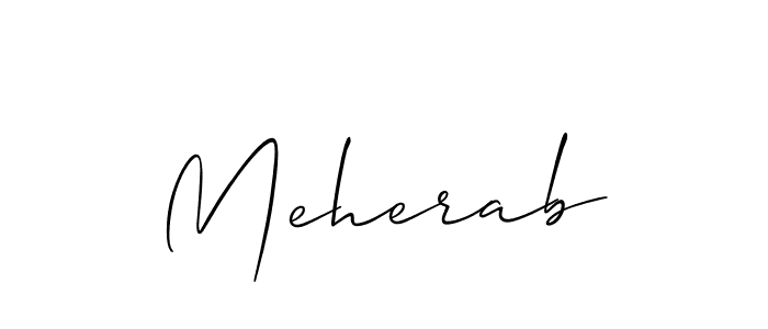 It looks lik you need a new signature style for name Meherab. Design unique handwritten (Allison_Script) signature with our free signature maker in just a few clicks. Meherab signature style 2 images and pictures png