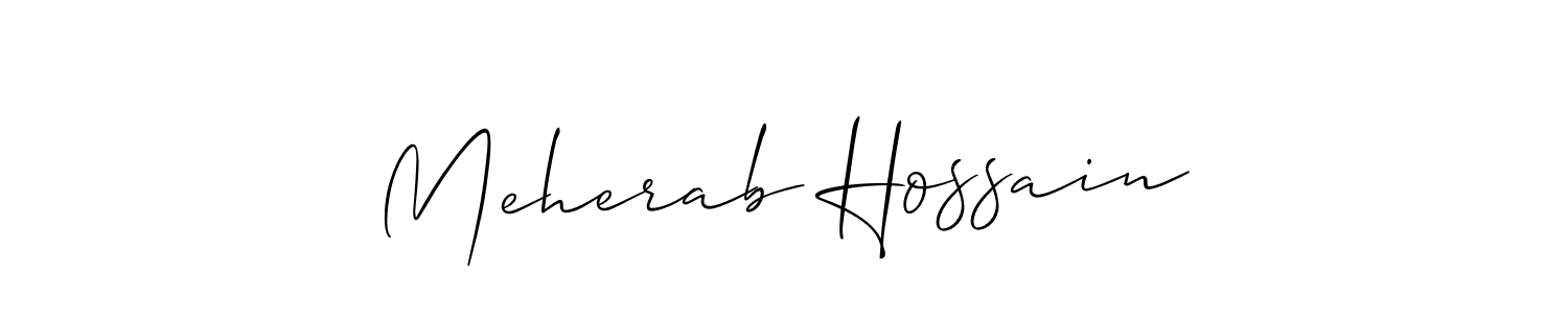 Also we have Meherab Hossain name is the best signature style. Create professional handwritten signature collection using Allison_Script autograph style. Meherab Hossain signature style 2 images and pictures png