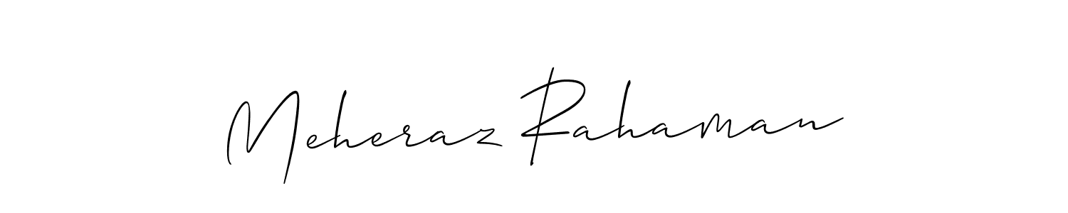 Create a beautiful signature design for name Meheraz Rahaman. With this signature (Allison_Script) fonts, you can make a handwritten signature for free. Meheraz Rahaman signature style 2 images and pictures png