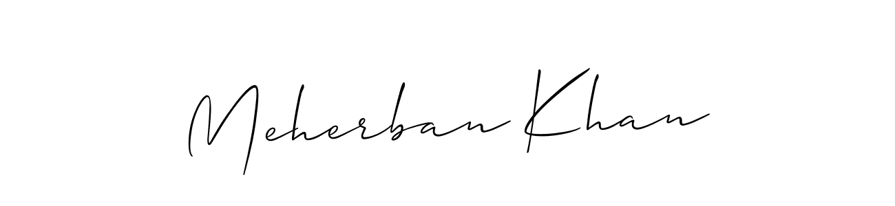 Design your own signature with our free online signature maker. With this signature software, you can create a handwritten (Allison_Script) signature for name Meherban Khan. Meherban Khan signature style 2 images and pictures png