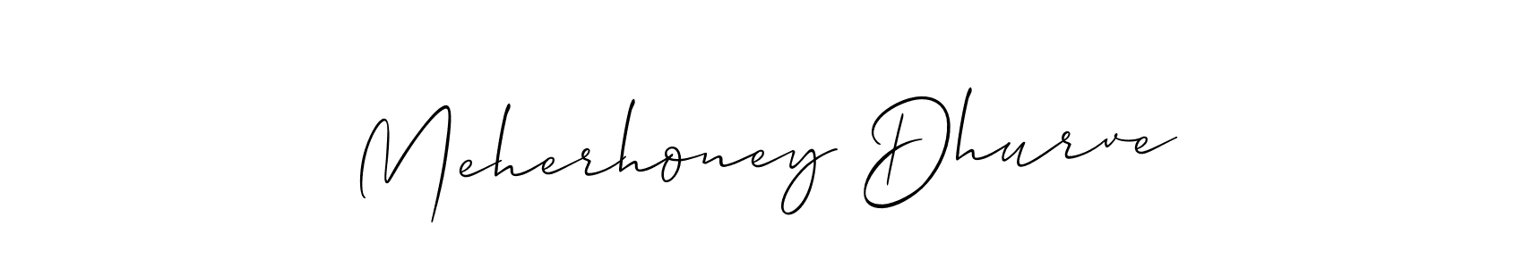 Make a short Meherhoney Dhurve signature style. Manage your documents anywhere anytime using Allison_Script. Create and add eSignatures, submit forms, share and send files easily. Meherhoney Dhurve signature style 2 images and pictures png