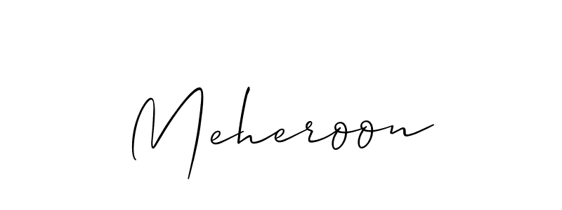 Use a signature maker to create a handwritten signature online. With this signature software, you can design (Allison_Script) your own signature for name Meheroon. Meheroon signature style 2 images and pictures png