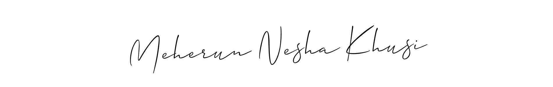 Once you've used our free online signature maker to create your best signature Allison_Script style, it's time to enjoy all of the benefits that Meherun Nesha Khusi name signing documents. Meherun Nesha Khusi signature style 2 images and pictures png