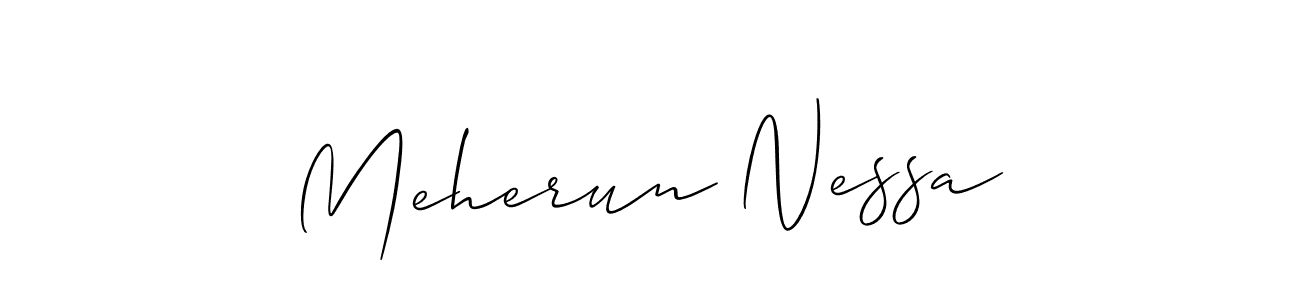 Once you've used our free online signature maker to create your best signature Allison_Script style, it's time to enjoy all of the benefits that Meherun Nessa name signing documents. Meherun Nessa signature style 2 images and pictures png