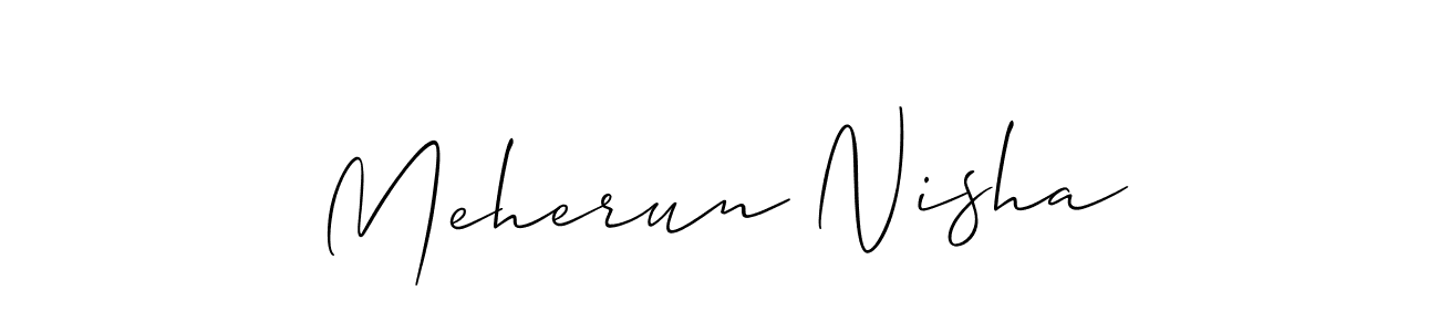 How to Draw Meherun Nisha signature style? Allison_Script is a latest design signature styles for name Meherun Nisha. Meherun Nisha signature style 2 images and pictures png