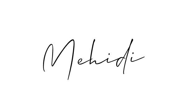 Make a beautiful signature design for name Mehidi. With this signature (Allison_Script) style, you can create a handwritten signature for free. Mehidi signature style 2 images and pictures png