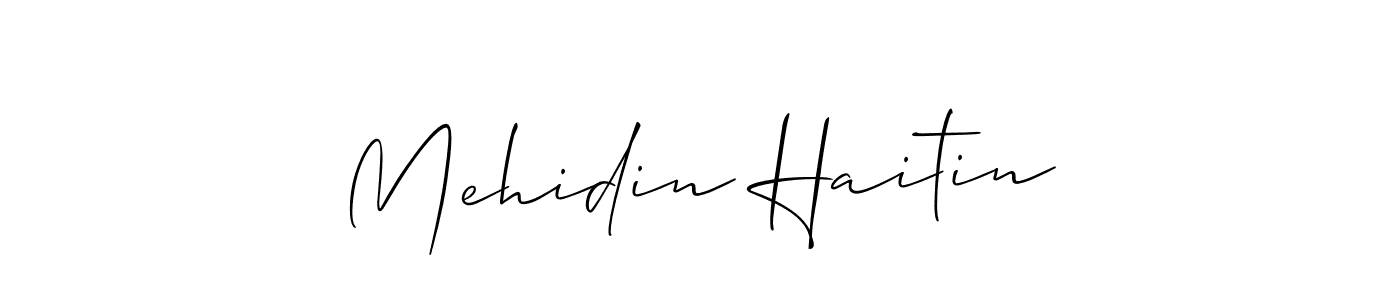 Check out images of Autograph of Mehidin Haitin name. Actor Mehidin Haitin Signature Style. Allison_Script is a professional sign style online. Mehidin Haitin signature style 2 images and pictures png