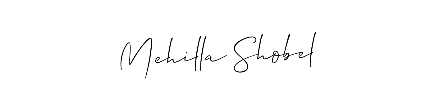 Make a short Mehilla Shobel signature style. Manage your documents anywhere anytime using Allison_Script. Create and add eSignatures, submit forms, share and send files easily. Mehilla Shobel signature style 2 images and pictures png