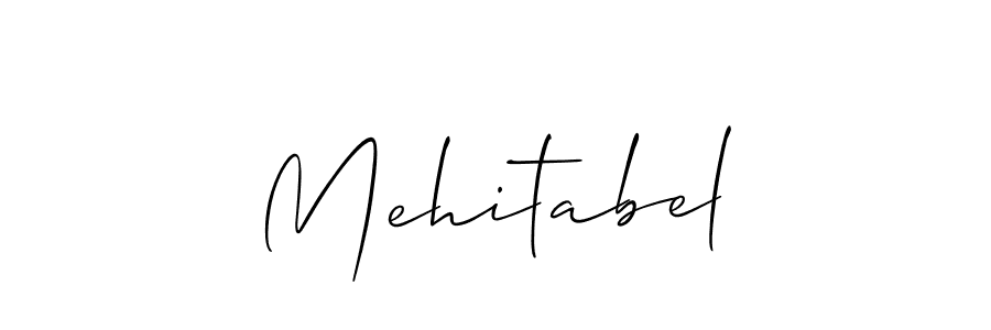 Use a signature maker to create a handwritten signature online. With this signature software, you can design (Allison_Script) your own signature for name Mehitabel. Mehitabel signature style 2 images and pictures png