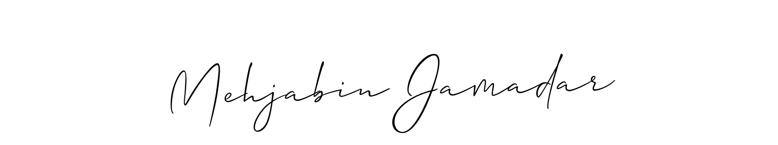 Make a beautiful signature design for name Mehjabin Jamadar. With this signature (Allison_Script) style, you can create a handwritten signature for free. Mehjabin Jamadar signature style 2 images and pictures png