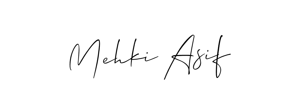 Similarly Allison_Script is the best handwritten signature design. Signature creator online .You can use it as an online autograph creator for name Mehki Asif. Mehki Asif signature style 2 images and pictures png