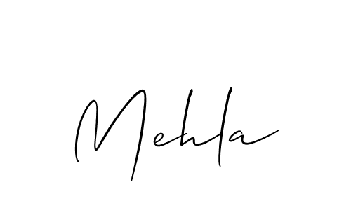 How to make Mehla signature? Allison_Script is a professional autograph style. Create handwritten signature for Mehla name. Mehla signature style 2 images and pictures png