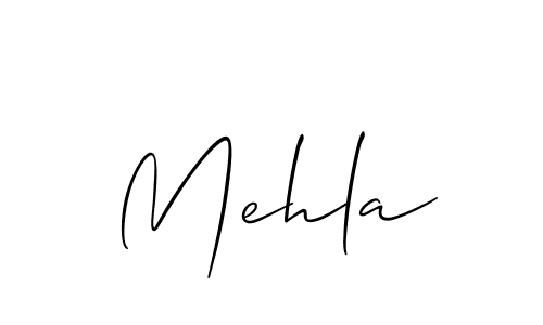 How to make Mehla signature? Allison_Script is a professional autograph style. Create handwritten signature for Mehla name. Mehla signature style 2 images and pictures png