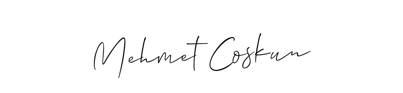 You should practise on your own different ways (Allison_Script) to write your name (Mehmet Coskun) in signature. don't let someone else do it for you. Mehmet Coskun signature style 2 images and pictures png