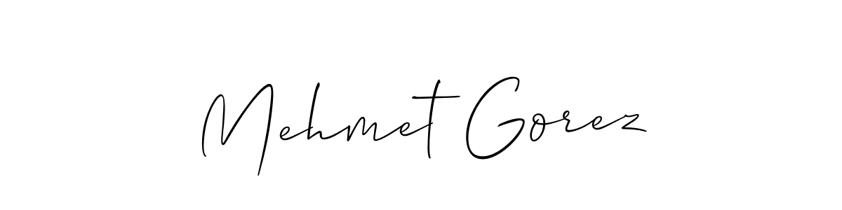 Mehmet Gorez stylish signature style. Best Handwritten Sign (Allison_Script) for my name. Handwritten Signature Collection Ideas for my name Mehmet Gorez. Mehmet Gorez signature style 2 images and pictures png