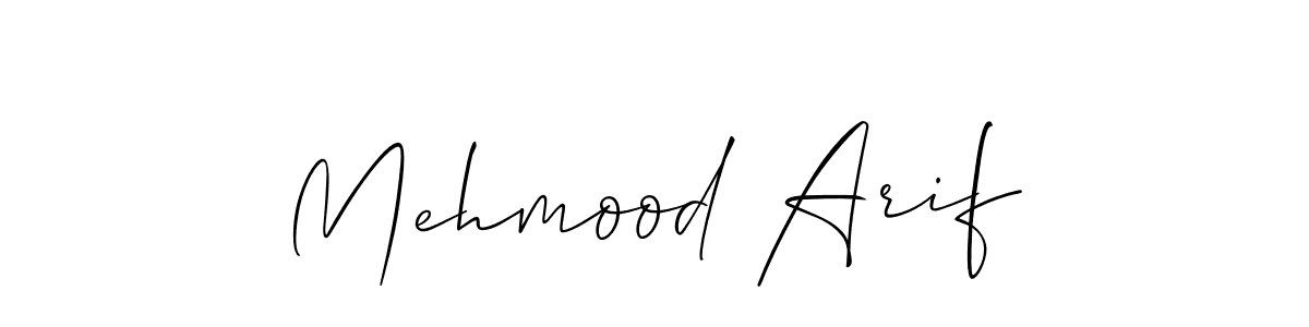 How to make Mehmood Arif signature? Allison_Script is a professional autograph style. Create handwritten signature for Mehmood Arif name. Mehmood Arif signature style 2 images and pictures png