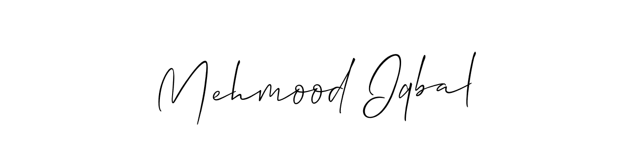 if you are searching for the best signature style for your name Mehmood Iqbal. so please give up your signature search. here we have designed multiple signature styles  using Allison_Script. Mehmood Iqbal signature style 2 images and pictures png