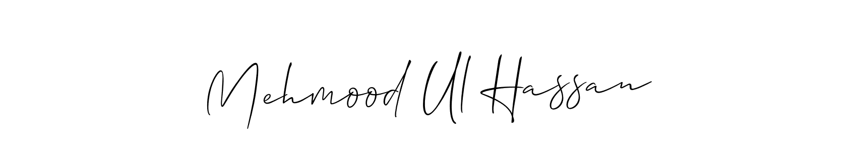 How to make Mehmood Ul Hassan name signature. Use Allison_Script style for creating short signs online. This is the latest handwritten sign. Mehmood Ul Hassan signature style 2 images and pictures png