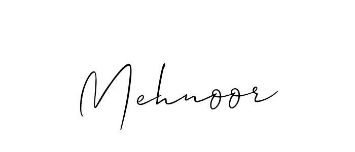 Make a beautiful signature design for name Mehnoor. With this signature (Allison_Script) style, you can create a handwritten signature for free. Mehnoor signature style 2 images and pictures png