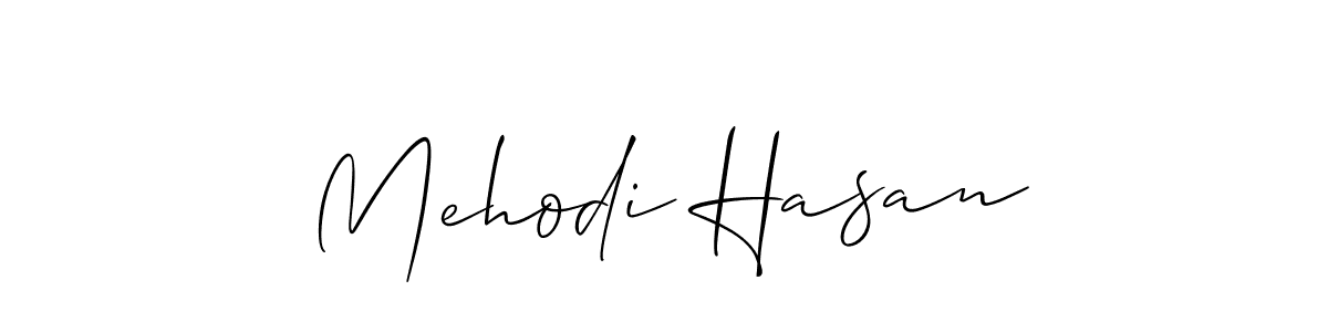 Allison_Script is a professional signature style that is perfect for those who want to add a touch of class to their signature. It is also a great choice for those who want to make their signature more unique. Get Mehodi Hasan name to fancy signature for free. Mehodi Hasan signature style 2 images and pictures png
