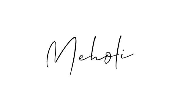 Meholi stylish signature style. Best Handwritten Sign (Allison_Script) for my name. Handwritten Signature Collection Ideas for my name Meholi. Meholi signature style 2 images and pictures png