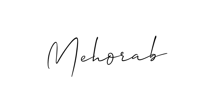 How to make Mehorab name signature. Use Allison_Script style for creating short signs online. This is the latest handwritten sign. Mehorab signature style 2 images and pictures png