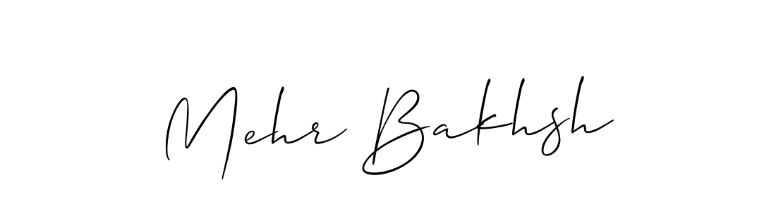 Use a signature maker to create a handwritten signature online. With this signature software, you can design (Allison_Script) your own signature for name Mehr Bakhsh. Mehr Bakhsh signature style 2 images and pictures png