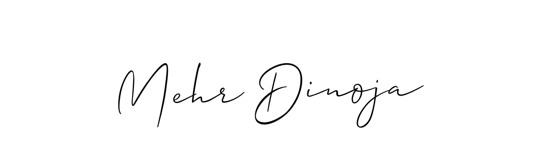 How to make Mehr Dinoja name signature. Use Allison_Script style for creating short signs online. This is the latest handwritten sign. Mehr Dinoja signature style 2 images and pictures png