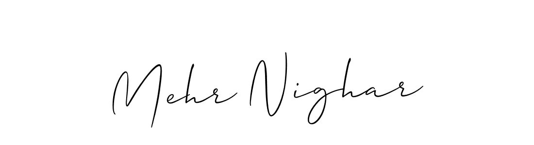 Design your own signature with our free online signature maker. With this signature software, you can create a handwritten (Allison_Script) signature for name Mehr Nighar. Mehr Nighar signature style 2 images and pictures png