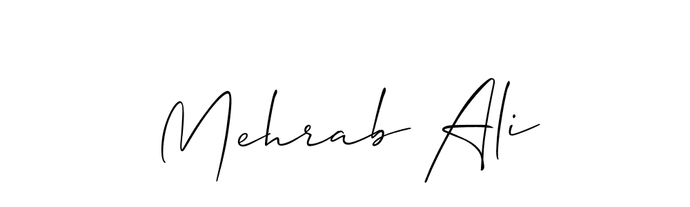 Allison_Script is a professional signature style that is perfect for those who want to add a touch of class to their signature. It is also a great choice for those who want to make their signature more unique. Get Mehrab Ali name to fancy signature for free. Mehrab Ali signature style 2 images and pictures png
