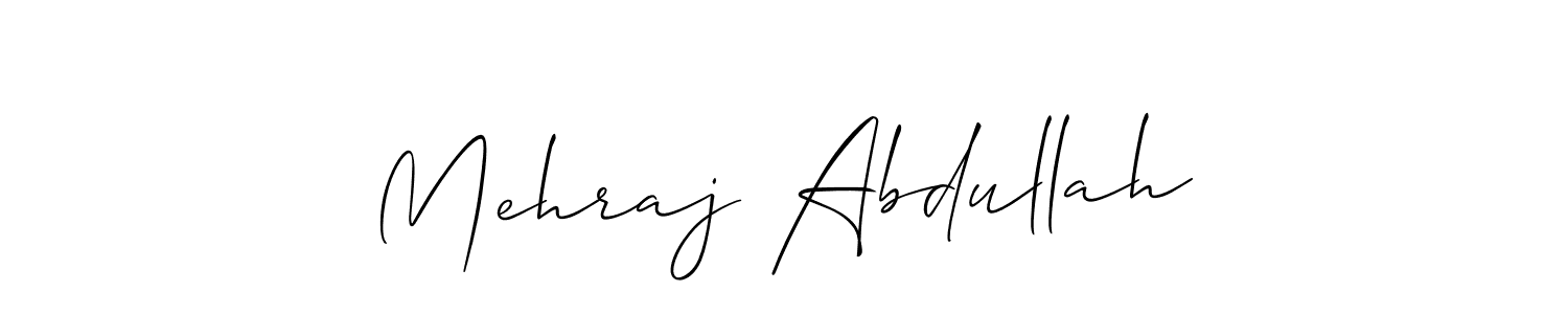 You should practise on your own different ways (Allison_Script) to write your name (Mehraj Abdullah) in signature. don't let someone else do it for you. Mehraj Abdullah signature style 2 images and pictures png