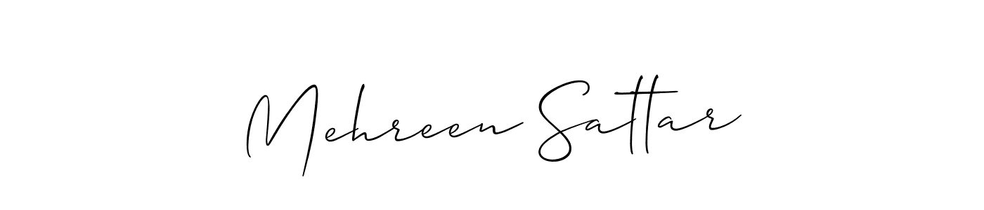 How to make Mehreen Sattar signature? Allison_Script is a professional autograph style. Create handwritten signature for Mehreen Sattar name. Mehreen Sattar signature style 2 images and pictures png