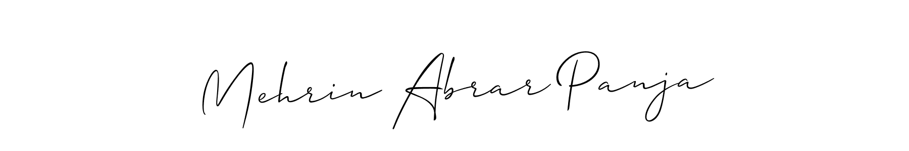 Design your own signature with our free online signature maker. With this signature software, you can create a handwritten (Allison_Script) signature for name Mehrin Abrar Panja. Mehrin Abrar Panja signature style 2 images and pictures png