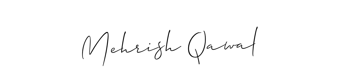 Design your own signature with our free online signature maker. With this signature software, you can create a handwritten (Allison_Script) signature for name Mehrish Qawal. Mehrish Qawal signature style 2 images and pictures png