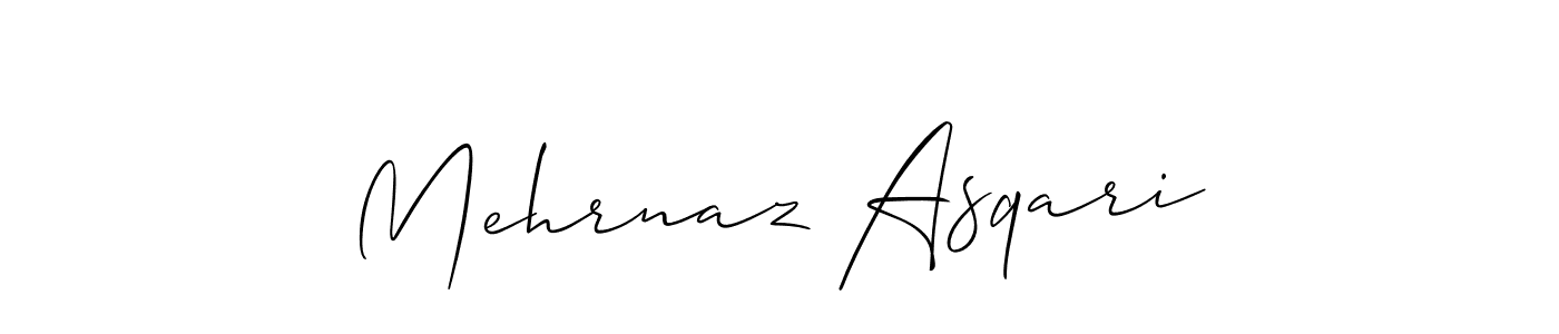 if you are searching for the best signature style for your name Mehrnaz Asqari. so please give up your signature search. here we have designed multiple signature styles  using Allison_Script. Mehrnaz Asqari signature style 2 images and pictures png