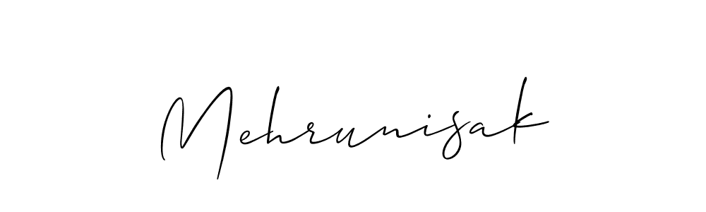 Design your own signature with our free online signature maker. With this signature software, you can create a handwritten (Allison_Script) signature for name Mehrunisak. Mehrunisak signature style 2 images and pictures png