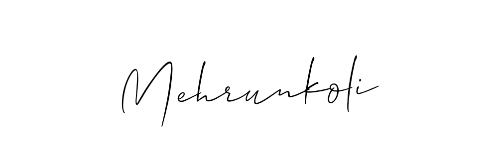 It looks lik you need a new signature style for name Mehrunkoli. Design unique handwritten (Allison_Script) signature with our free signature maker in just a few clicks. Mehrunkoli signature style 2 images and pictures png