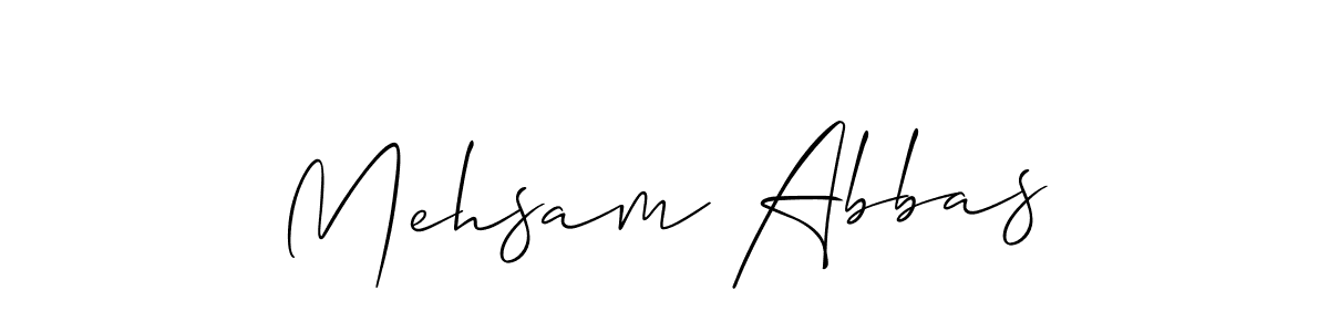 Use a signature maker to create a handwritten signature online. With this signature software, you can design (Allison_Script) your own signature for name Mehsam Abbas. Mehsam Abbas signature style 2 images and pictures png