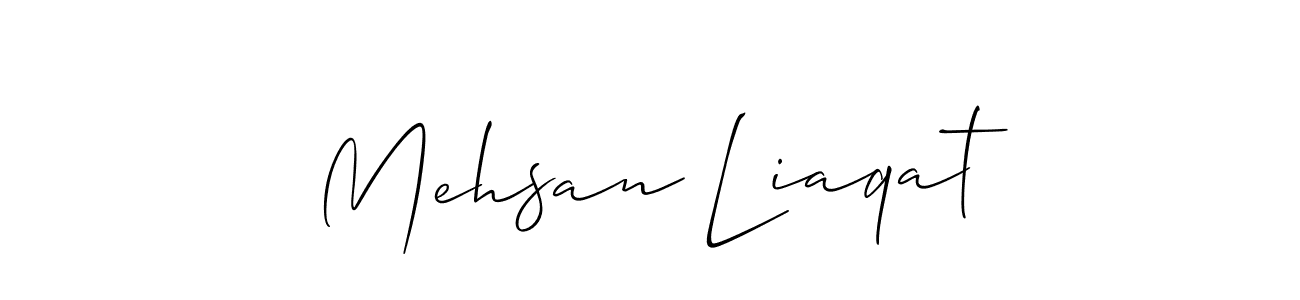 It looks lik you need a new signature style for name Mehsan Liaqat. Design unique handwritten (Allison_Script) signature with our free signature maker in just a few clicks. Mehsan Liaqat signature style 2 images and pictures png