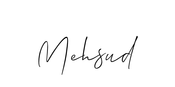 Use a signature maker to create a handwritten signature online. With this signature software, you can design (Allison_Script) your own signature for name Mehsud. Mehsud signature style 2 images and pictures png