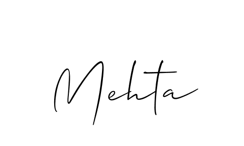 Use a signature maker to create a handwritten signature online. With this signature software, you can design (Allison_Script) your own signature for name Mehta. Mehta signature style 2 images and pictures png