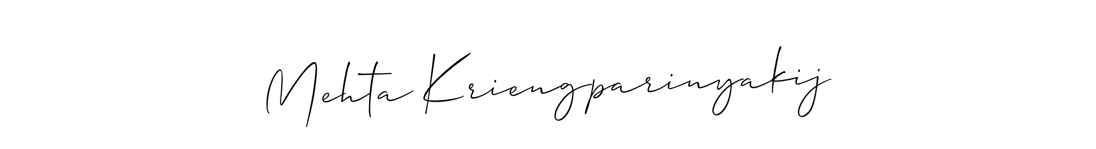 It looks lik you need a new signature style for name Mehta Kriengparinyakij. Design unique handwritten (Allison_Script) signature with our free signature maker in just a few clicks. Mehta Kriengparinyakij signature style 2 images and pictures png