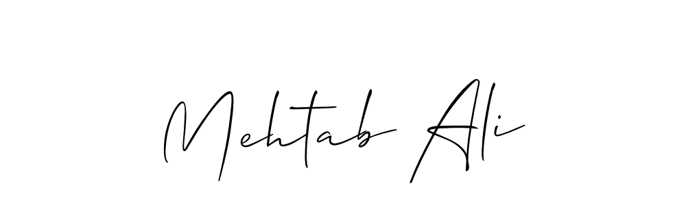 The best way (Allison_Script) to make a short signature is to pick only two or three words in your name. The name Mehtab Ali include a total of six letters. For converting this name. Mehtab Ali signature style 2 images and pictures png